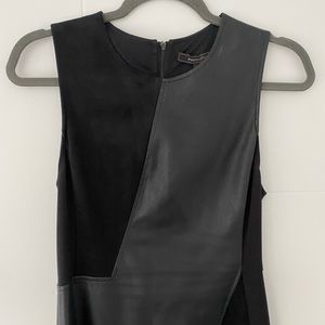 BCBGMaxazria Half Leather Black Dress Size Small